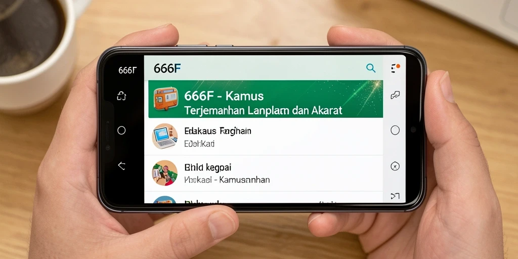 Antarmuka aplikasi 666F yang mudah dipahami untuk terjemahan cepat.