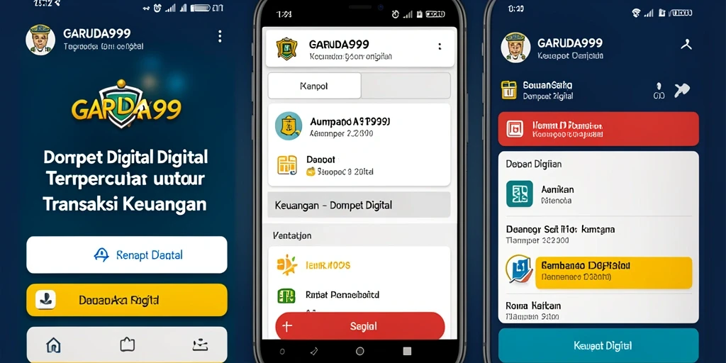 Screenshot antarmuka utama GARUDA999 yang menampilkan fitur Dompet Digital.