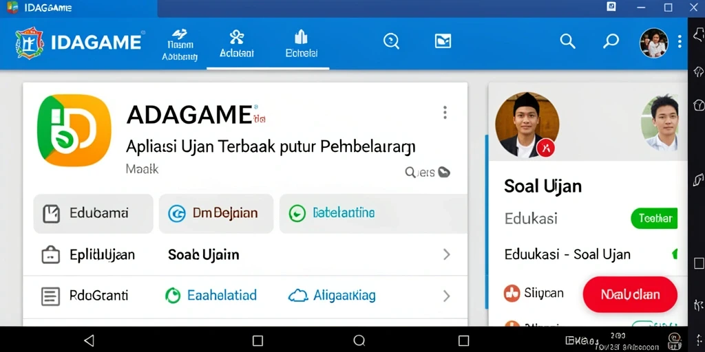 Antarmuka aplikasi IDAGAME yang intuitif dan informatif.