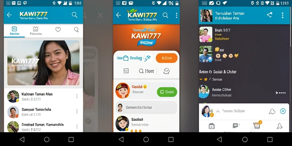 Tampilan antarmuka KAWI777 yang menarik untuk menjalin persahabatan.