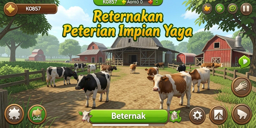 Tampilan antarmuka game Beternak yang menarik dan interaktif.