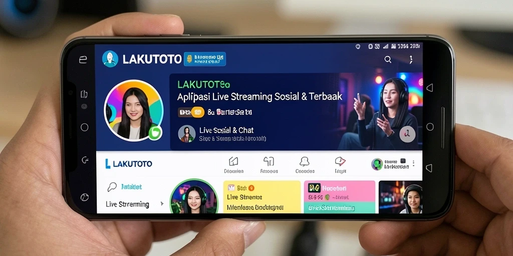 Antarmuka aplikasi LAKUTOTO yang menarik saat siaran langsung.