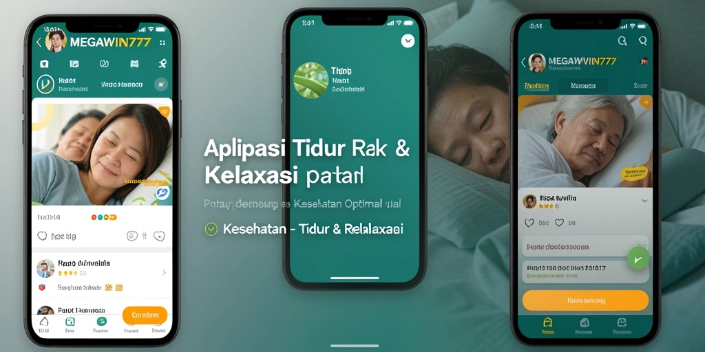 Antarmuka MEGAWIN777 menampilkan fitur Tidur & Relaksasi yang intuitif dan menarik.