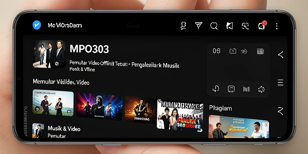 Antarmuka pengguna MPO303 yang nyaman dan praktis untuk pemutar video offline.