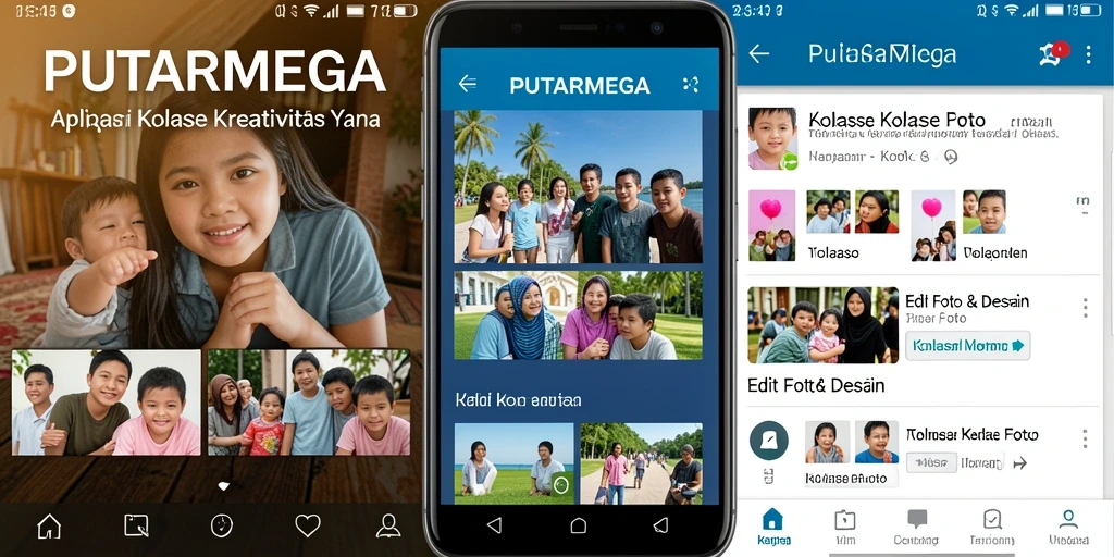 Tampilan antarmuka PUTARMEGA yang menarik untuk Kolase Foto.