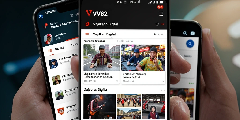 Tampilan antarmuka utama VV62 yang menarik dan informatif.